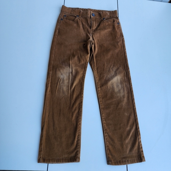 Brown Corduroy Pants with Straight-Leg Cut - Picture 1 of 11
